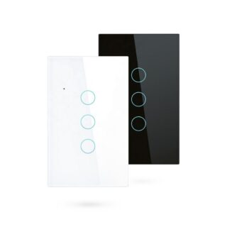 Interruptor Inteligente WiFi Simple 3 Botones Conmutable Negro